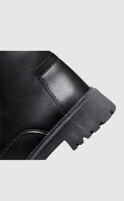 Magdalena | Damen Schnürstiefeletten in Schwarz mit Leder-Optik, Warmfutter & Profilsohle