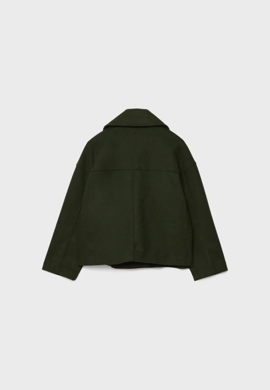 Damen Zweireihige Kurzjacke mit Breitem Reverskragen