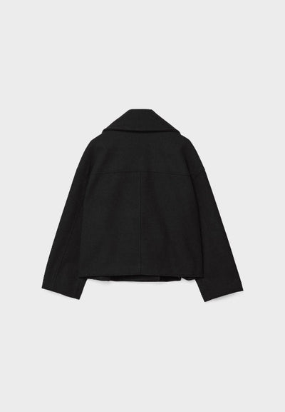 Damen Zweireihige Kurzjacke mit Breitem Reverskragen