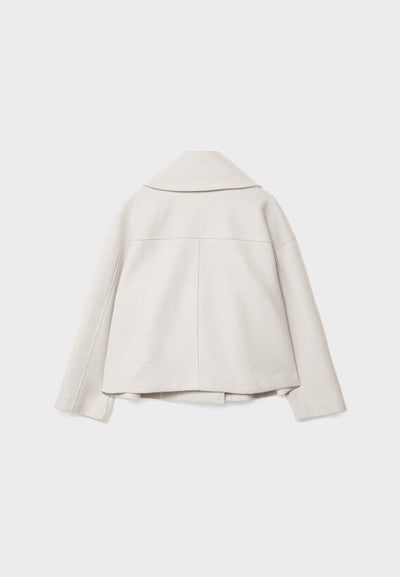 Damen Zweireihige Kurzjacke mit Breitem Reverskragen