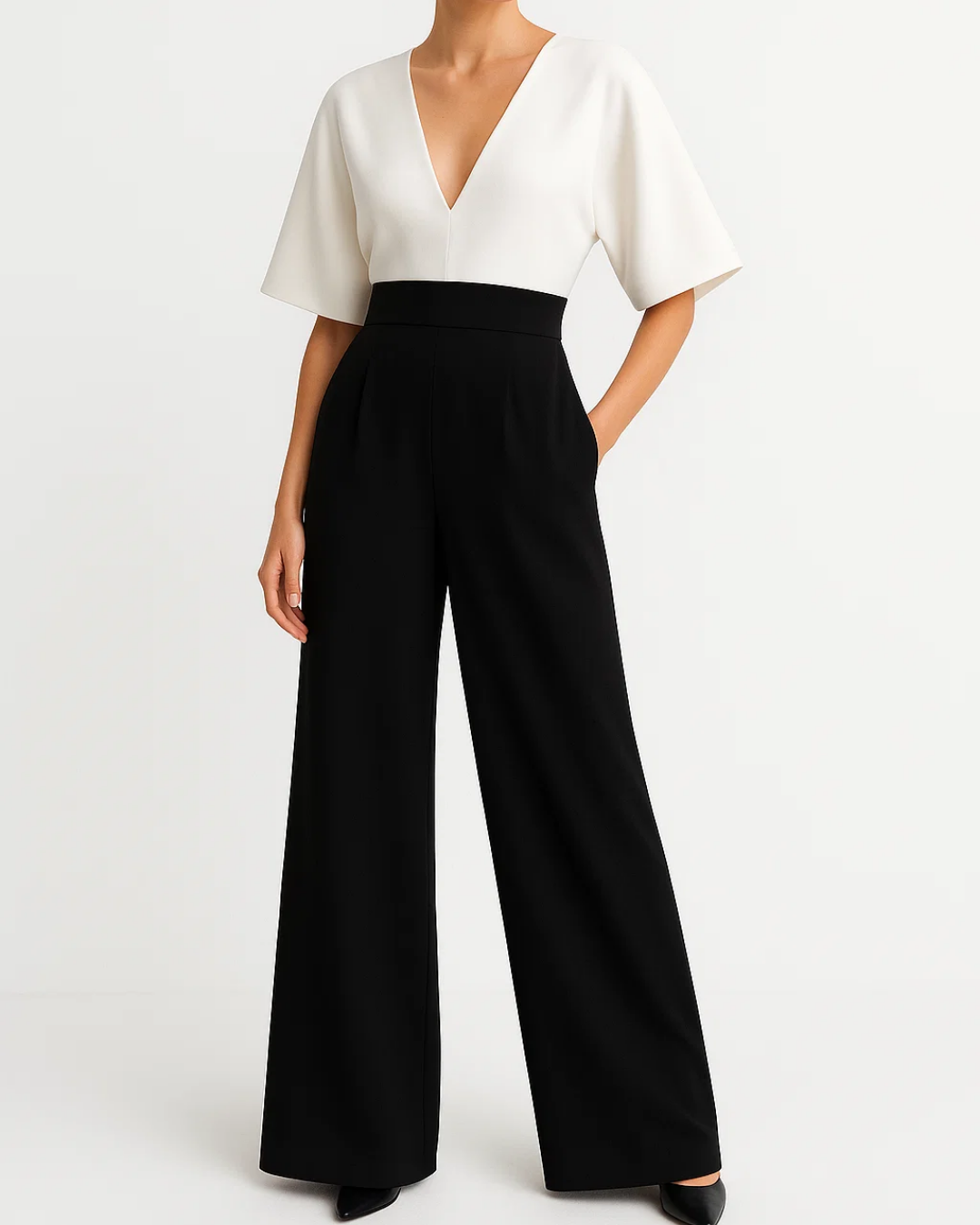 Damen Jumpsuit Mit Weitem Bein Und Eleganter Silhouette