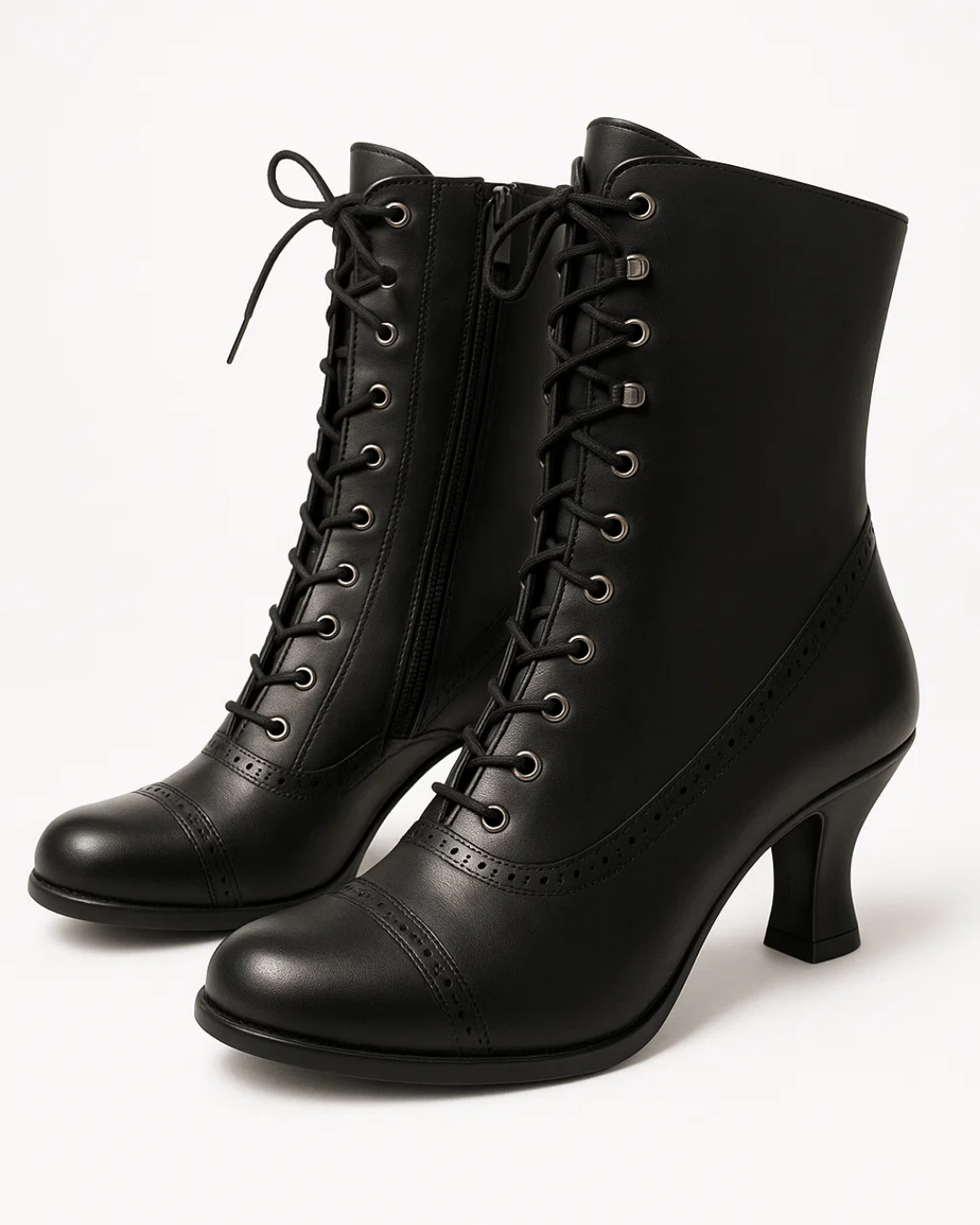 Damen Retro Stiefeletten Zum Schnüren Mit Vintage Design