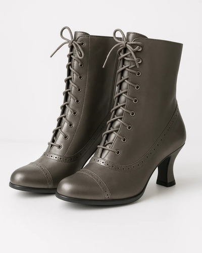 Damen Retro Stiefeletten Zum Schnüren Mit Vintage Design