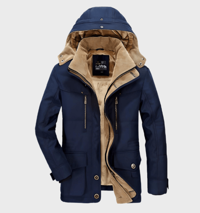 Kingstone | Herren Winterjacke Parka mit Kapuze & Warmem Fleecefutter, Modernes Design