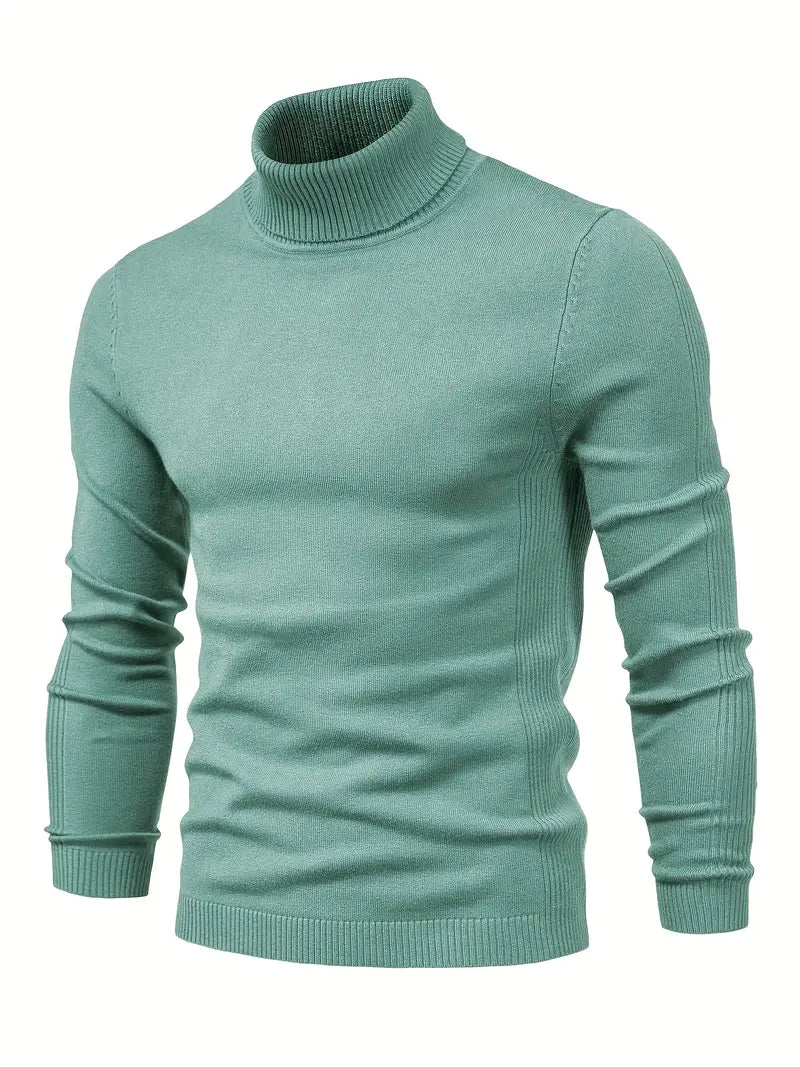 Salome | Herren Pullover Slim Fit Rollkragen, Langarm & Smart Casual