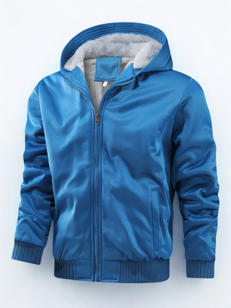 Oliver | Herren Zip-Up Jacke mit Kapuze | Fleecefutter & Langarm