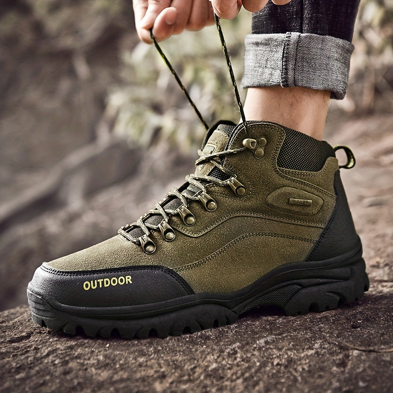 Hestian | Herren Outdoor-Wanderschuhe Hochschnitt mit Schnürung & Robuster Sohle