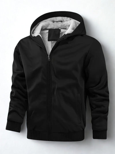 Oliver | Herren Zip-Up Jacke mit Kapuze | Fleecefutter & Langarm