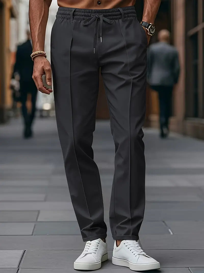 Crawford – Lässige Schlanke Passform Hose Mit Elastischem Bund