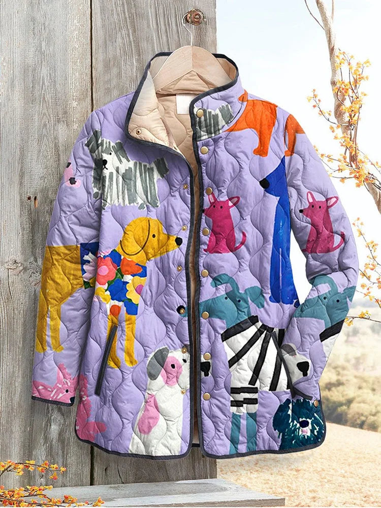 Damen Freizeitjacke mit Hundemuster