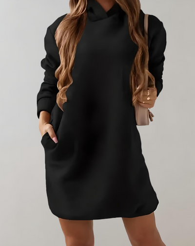 Damen Langer Hoodie Pullover Mit Taschen