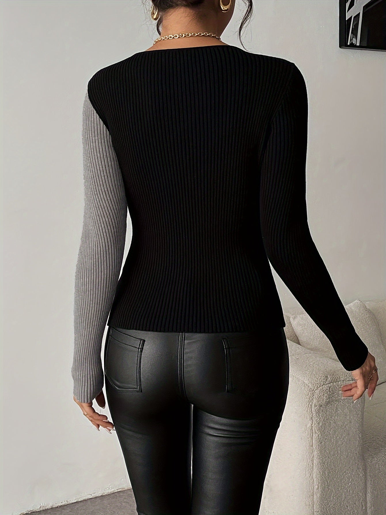 Rachel – V-Ausschnitt Strickbluse Mit Oberteil