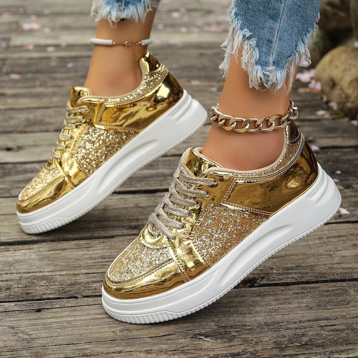 GlamStep™ – Elegante Damen Sneaker mit funkelnden Pailletten