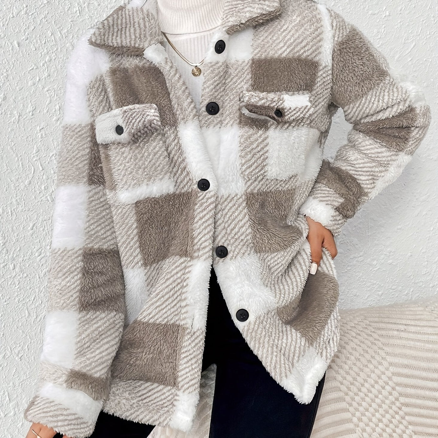 Thaya | Stylische Fleece Oversized Jacke