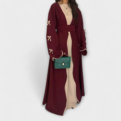Jasmin - Elegantes Set aus Cardigan und Kleid mit Schleifenakzent