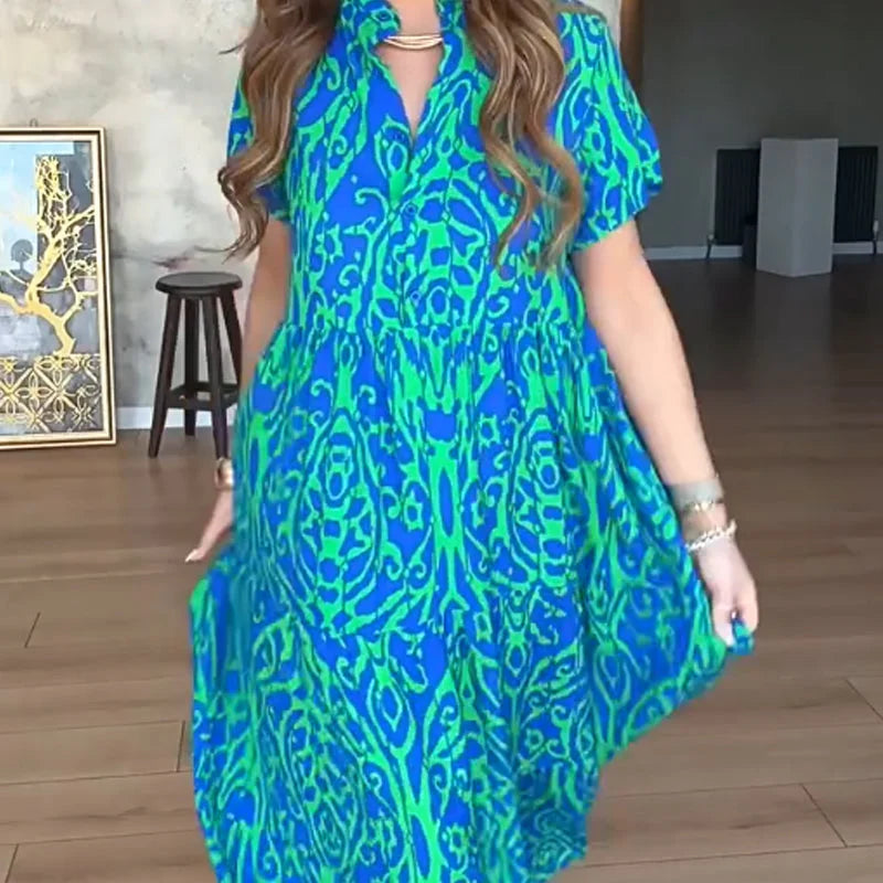 Jubilee – Locker Geschnittenes A-Linien-Kleid Mit Drucken