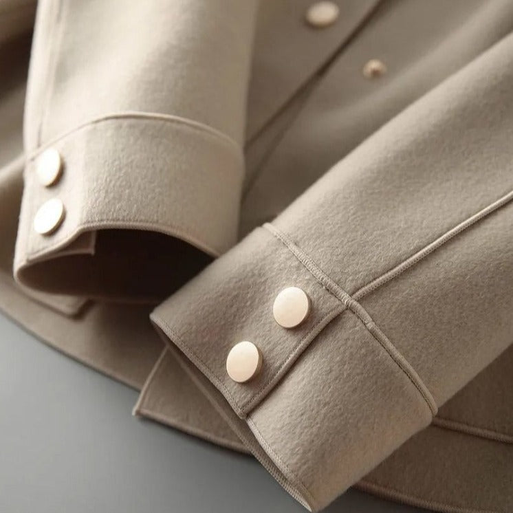 Michaela | Damen Baumwoll Jacke mit Reverskragen, Knöpfen & Zeitlosem Chic im Loose Fit