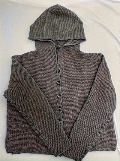Bressan – Eleganter Strickjacke Mit Langen Ärmeln Und Kapuze
