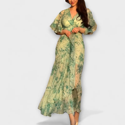 Lana - Schickes Floral V-Ausschnitt Kleid