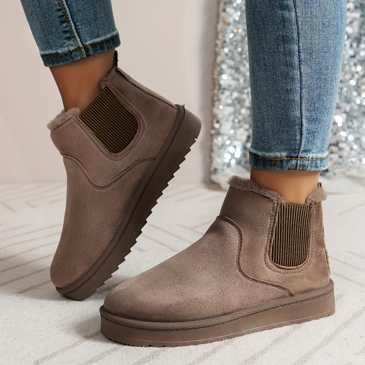 Rosalie | Damen Winterstiefel Slip-On mit Elastischen Seitenteilen & Warmem Futter