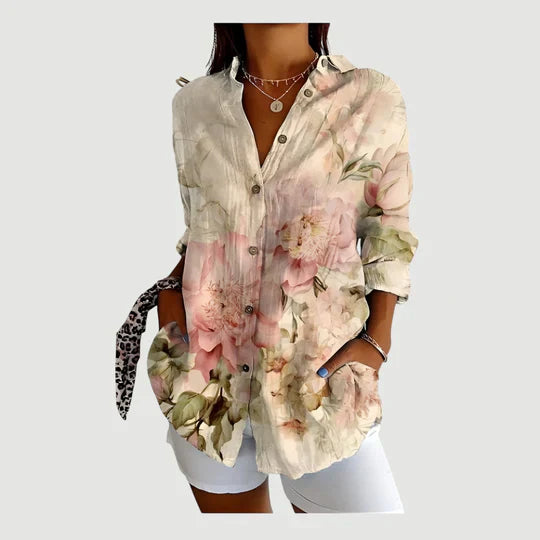 Hajnalka - Bluse Mit Buntem Gestaltung