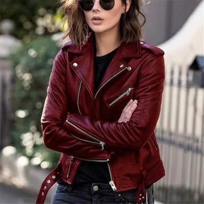 Damen Bikerjacke mit Reißverschluss und trendigem Design