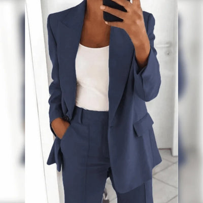 Damen Business Anzug mit geradem Schnitt und schlichtem Design