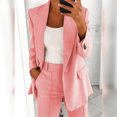 Damen Business Anzug mit geradem Schnitt und schlichtem Design