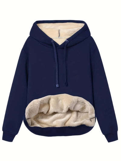 Damen Hoodie mit Fleece-Innenfutter und hohem Kragen