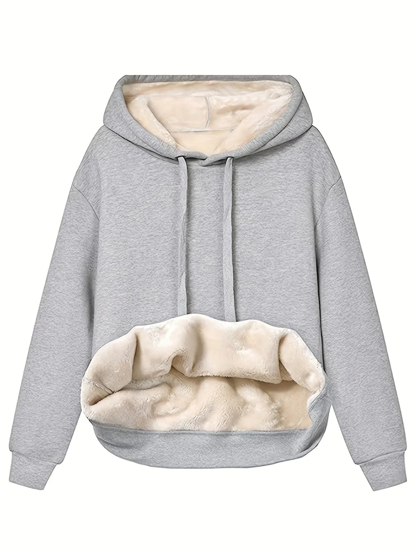 Damen Hoodie mit Fleece-Innenfutter und hohem Kragen