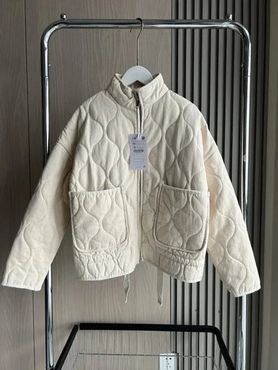 Damen Jacke mit Stehkragen und Taschendetails