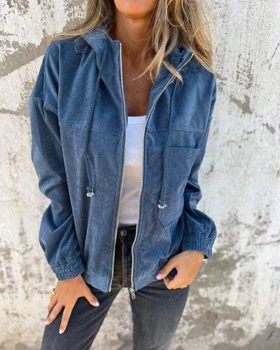 Casual Damen Zip-Up Hoodie mit Kordelzug
