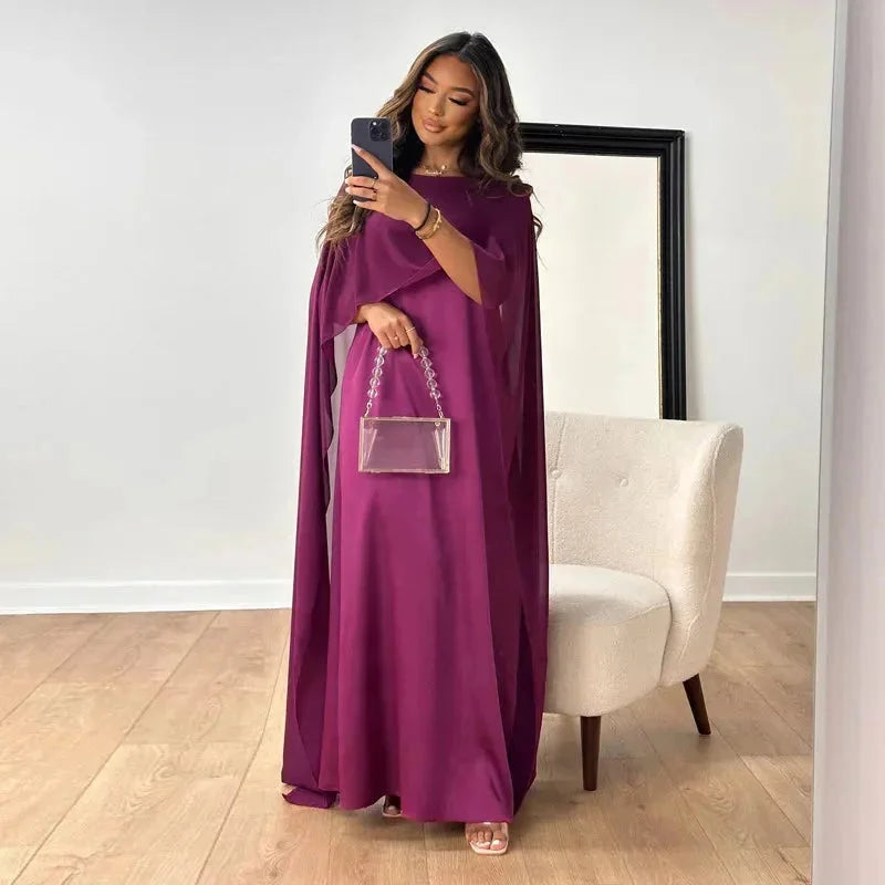 Damen Maxikleid mit Cape für elegante Abendveranstaltungen