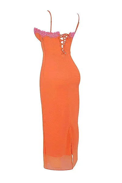 Damen Maxikleid mit verstellbaren Trägern und Blumenmuster