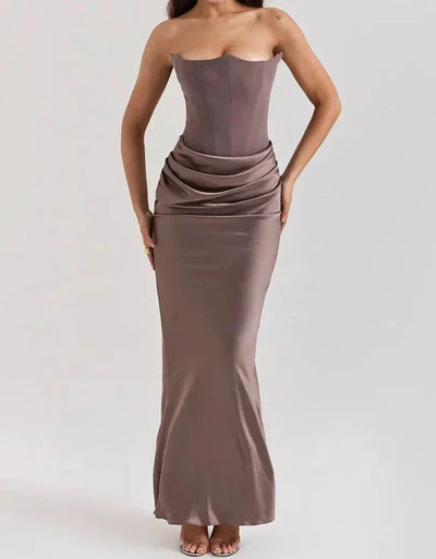 Damen Maxikleid trägerlos mit elegantem Design
