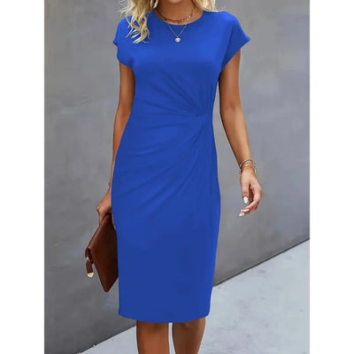 Damen Midikleid mit geknoteten Details und Kurzarm