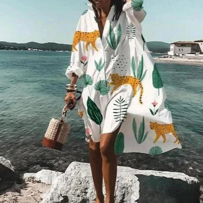 Damen Mini Hemdkleid im Oversized-Look für den Sommer
