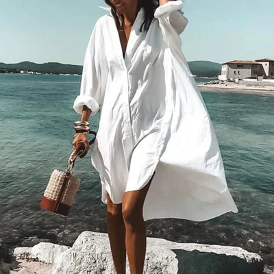Damen Mini Hemdkleid im Oversized-Look für den Sommer