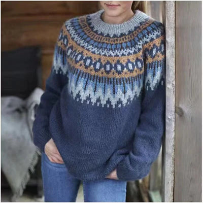 Damenpullover mit Fair Isle Muster und entspanntem Schnitt