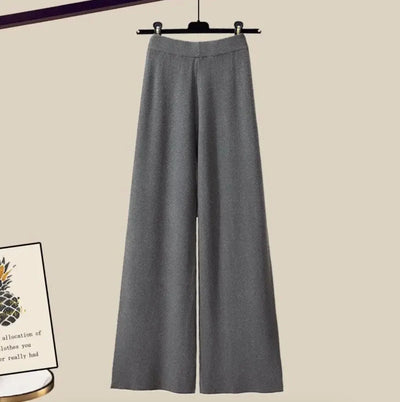 3-teiliges Damen Co-ord Set mit weitem Pullover Bluse und Hose