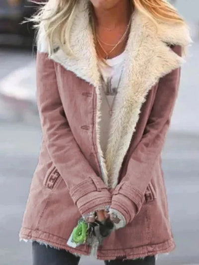 Damen Winterjacke mit Plüschfutter und Reißverschluss