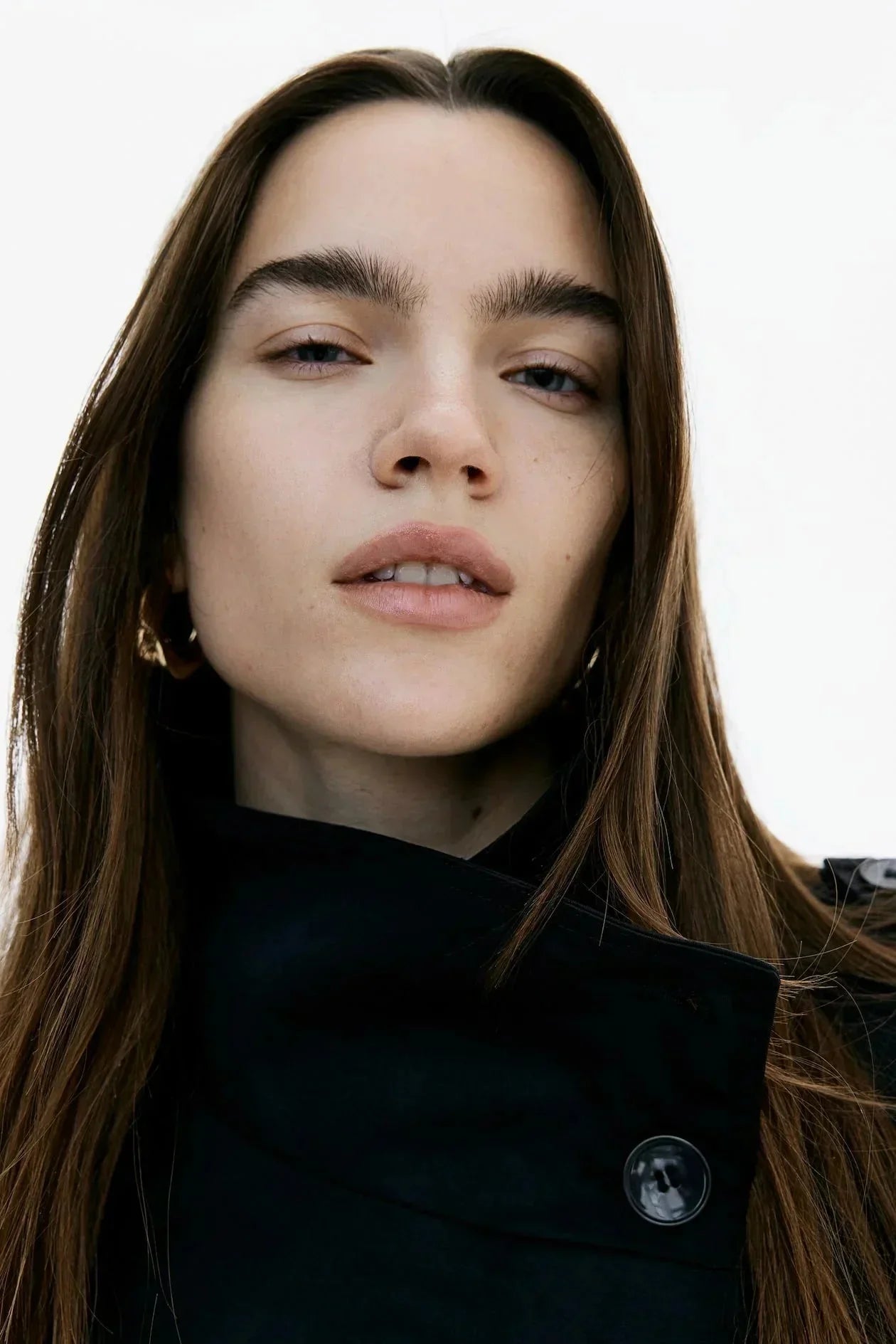 Damen Trenchcoat mit hohem Kragen und Taillengürtel