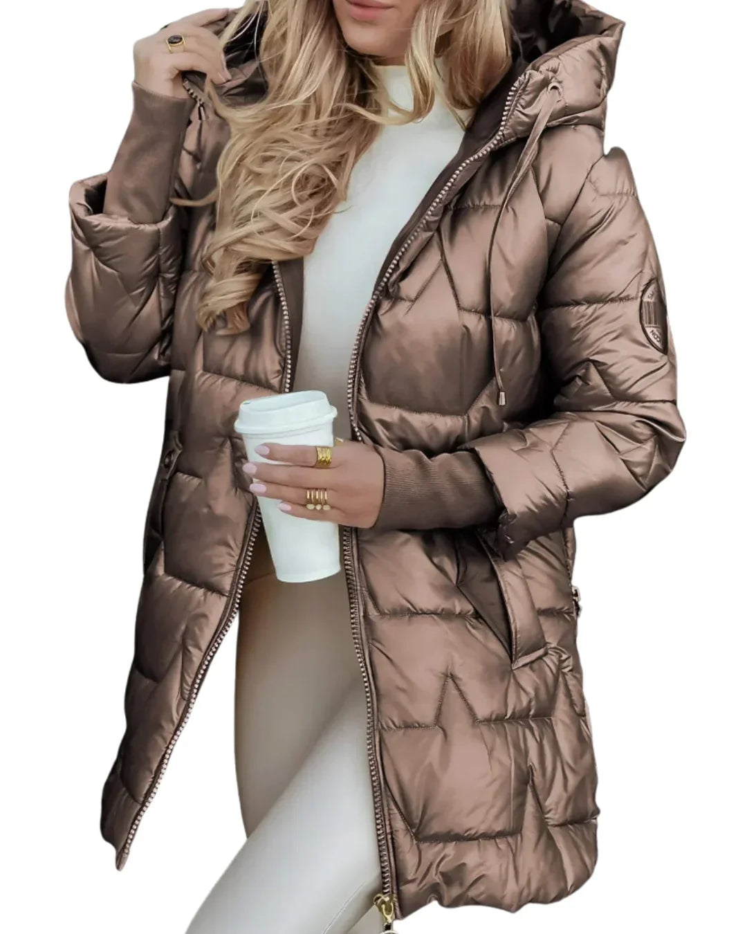 Gesteppte Damen Winterjacke mit Kapuze