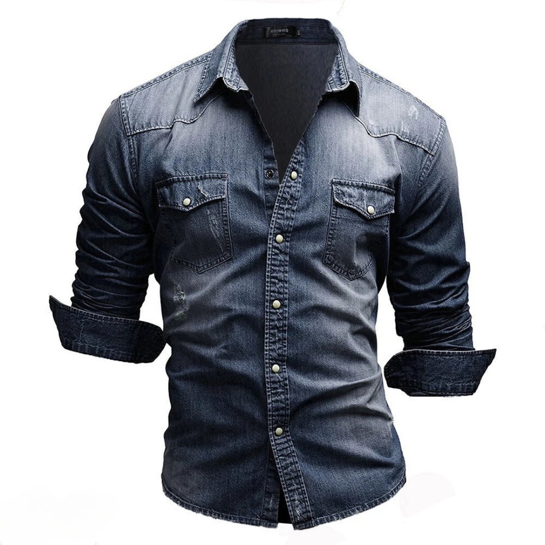 Herren Jeanshemd Mit Klassischem Design