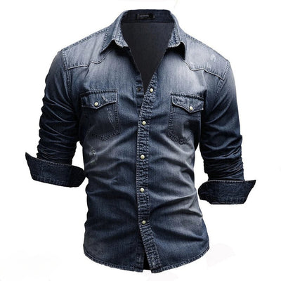 Herren Jeanshemd Mit Klassischem Design