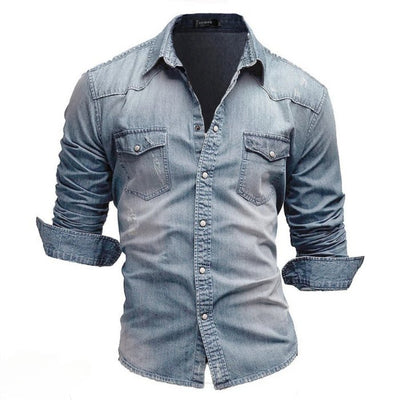 Herren Jeanshemd Mit Klassischem Design