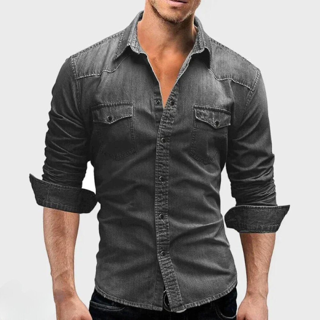 Herren Jeanshemd Mit Klassischem Design