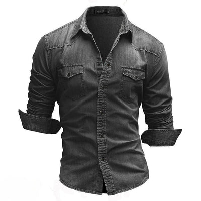 Herren Jeanshemd Mit Klassischem Design