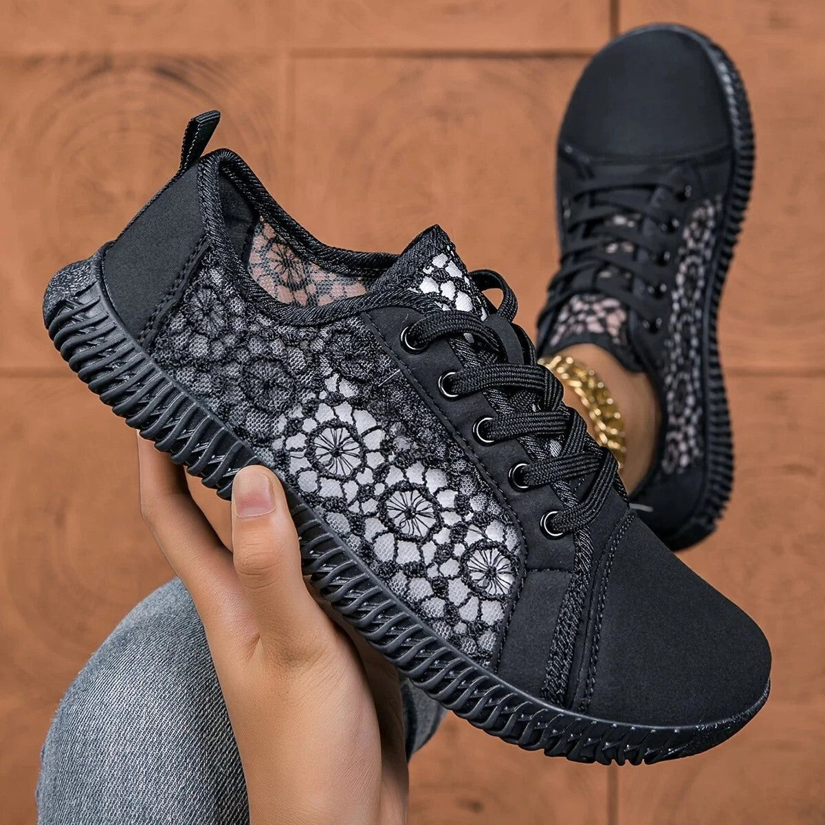 Damskie | Atmungsaktive Slip-On-Mokassins aus Mesh für Damen