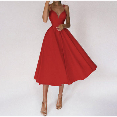 Formelles Damen Partykleid Mit V Ausschnitt | Midi